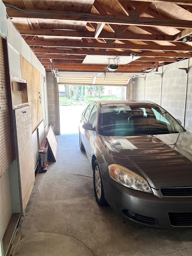 view of garage