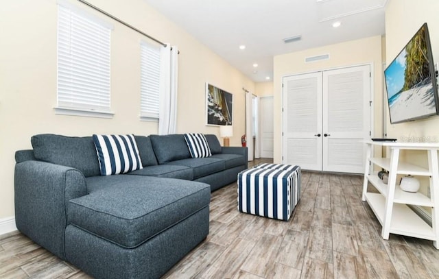 living room featuring hardwood / wood-style floors