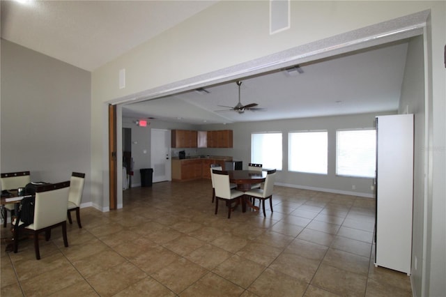8 Escondido Cir Unit 78, Altamonte Springs, FL 32701 - dining space featuring ceiling fan, baseboards, and light tile patterned flooring