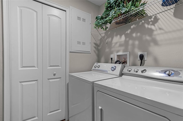 laundry area featuring separate washer and dryer