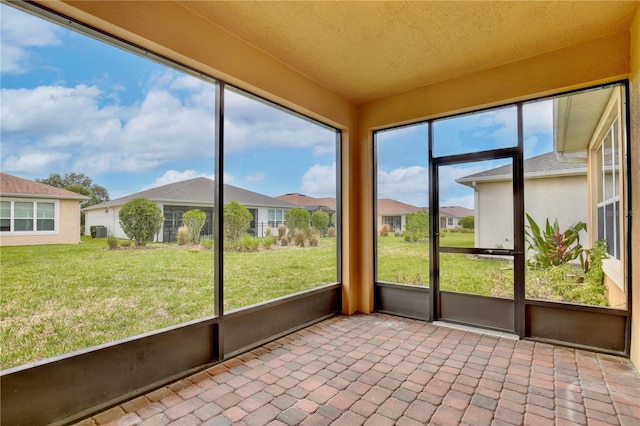 view of unfurnished sunroom