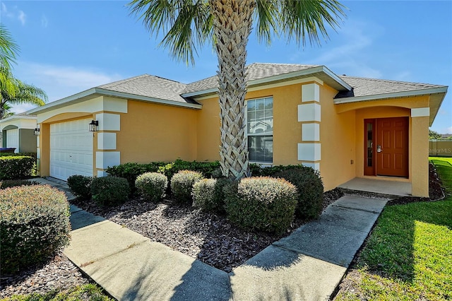 view of front of house with a garage