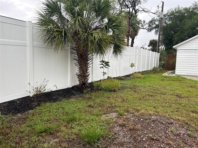 view of yard with fence