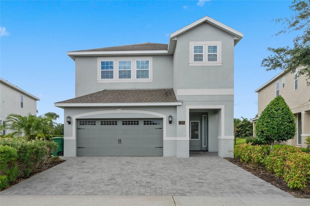 view of property with a garage