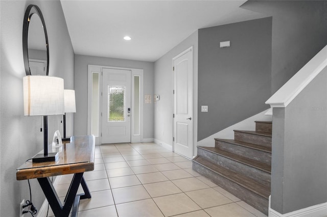 view of tiled entrance foyer