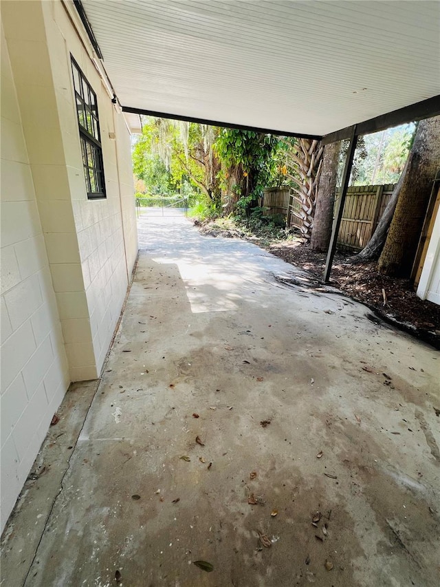 view of patio featuring fence