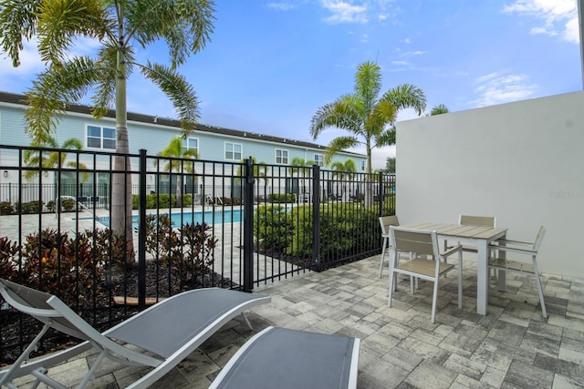 view of patio / terrace with a community pool