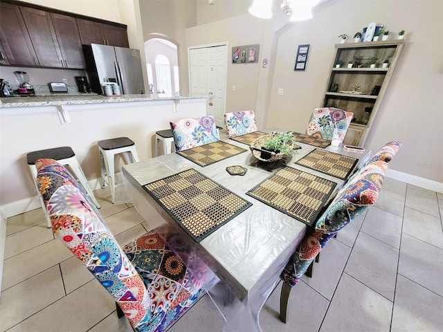 view of tiled dining room