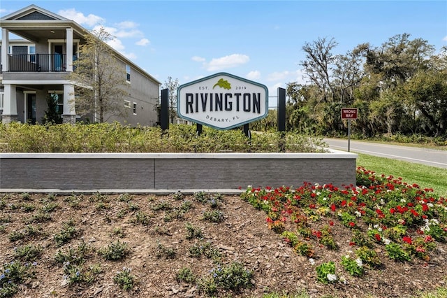 view of community sign