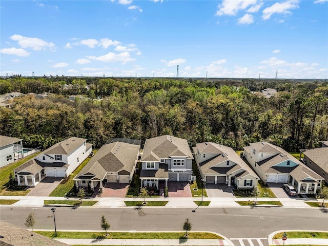 bird's eye view with a residential view