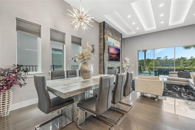 dining room featuring a chandelier