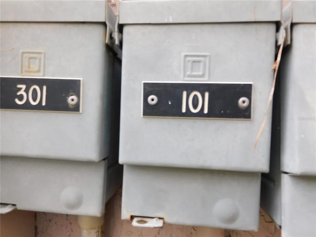 exterior details featuring mail boxes