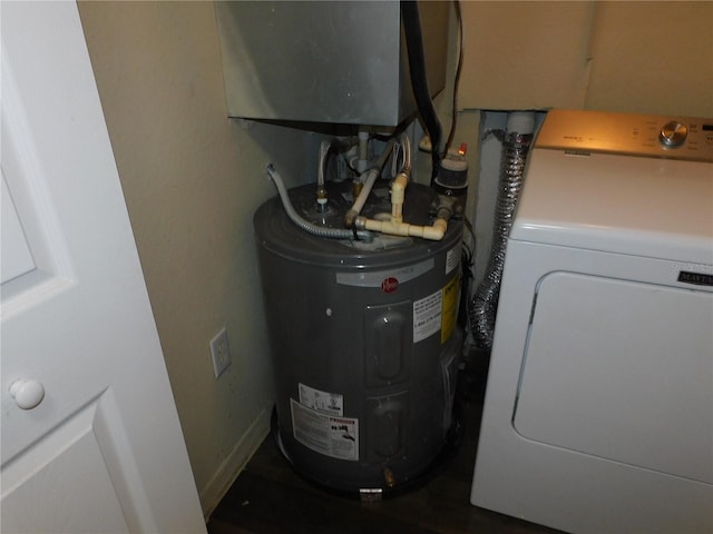 utility room with washer / dryer and water heater