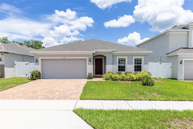 ranch-style home with a front yard