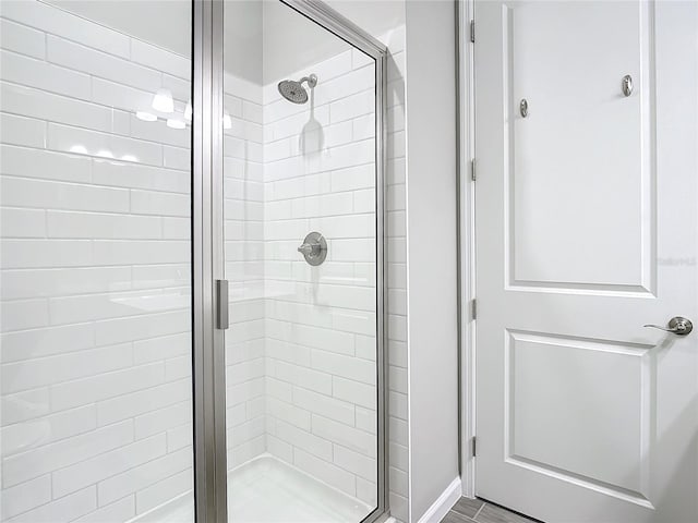 bathroom featuring walk in shower