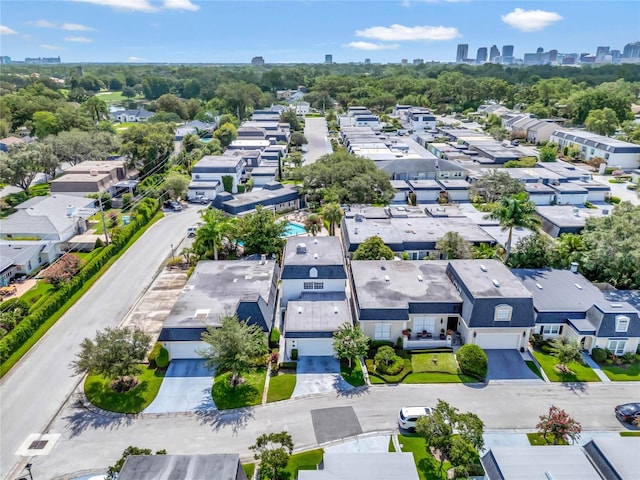 aerial view with a residential view