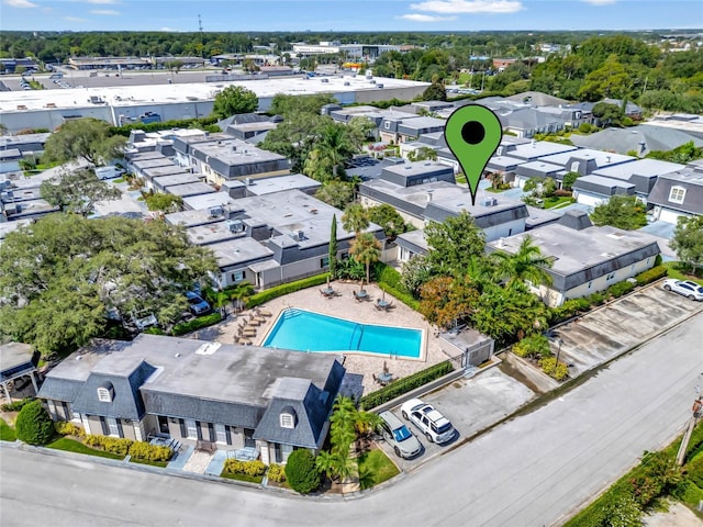 drone / aerial view featuring a residential view