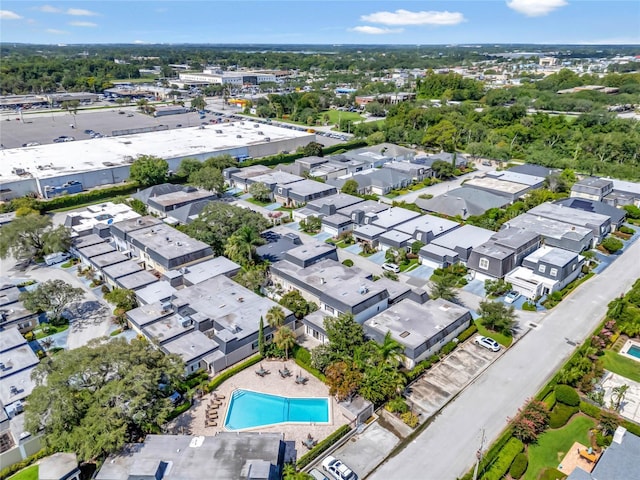 aerial view with a residential view