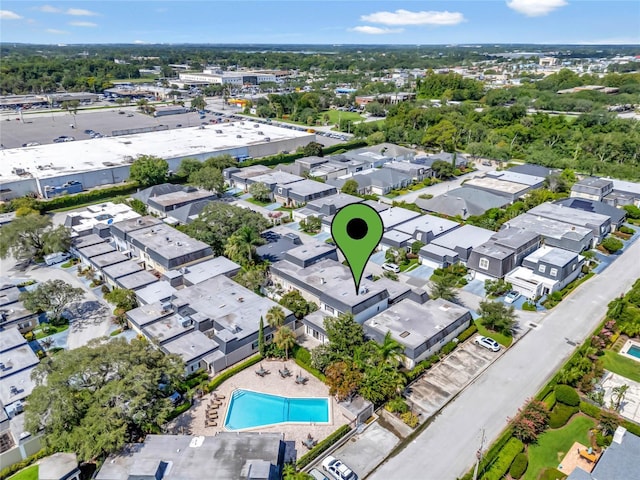 aerial view featuring a residential view