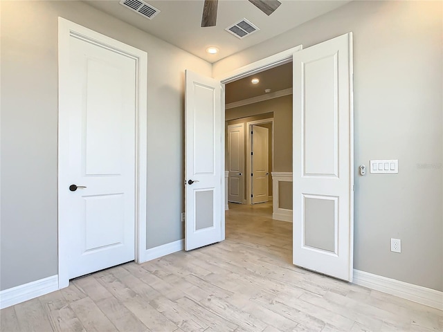 unfurnished bedroom featuring light hardwood / wood-style flooring