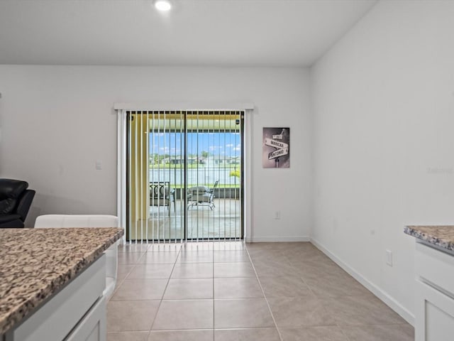 view of tiled dining area