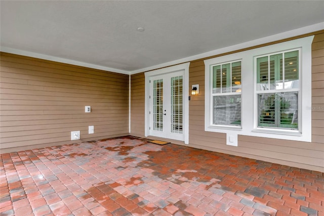 view of patio featuring french doors