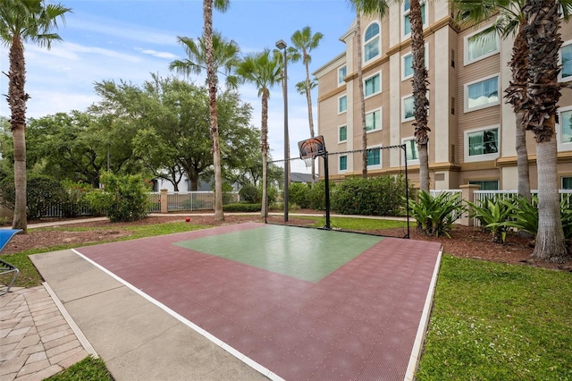 view of property's community with basketball court