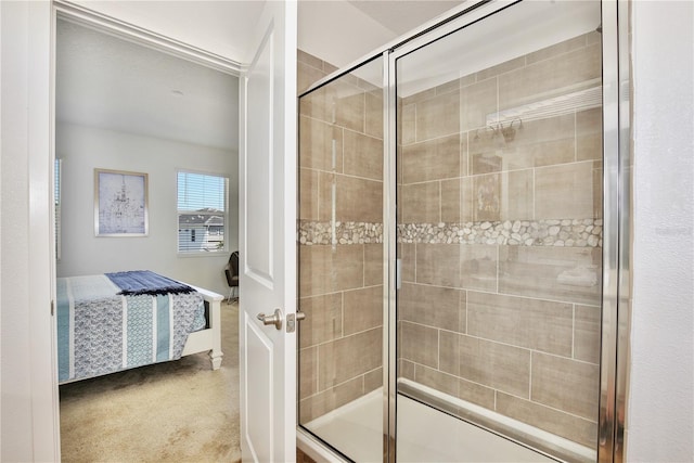 bathroom featuring walk in shower