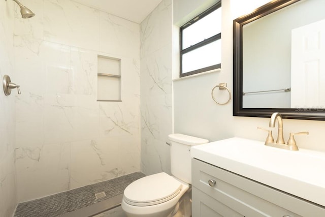 4230 Ponds Dr, Cocoa, FL 32927 - bathroom with toilet, vanity, and a marble finish shower