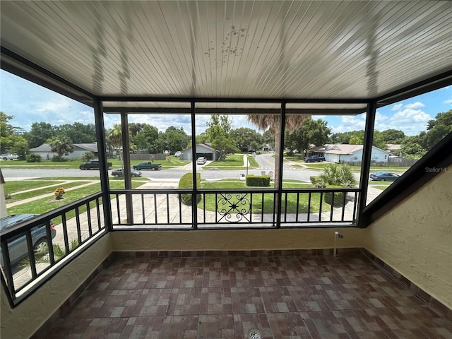 view of unfurnished sunroom