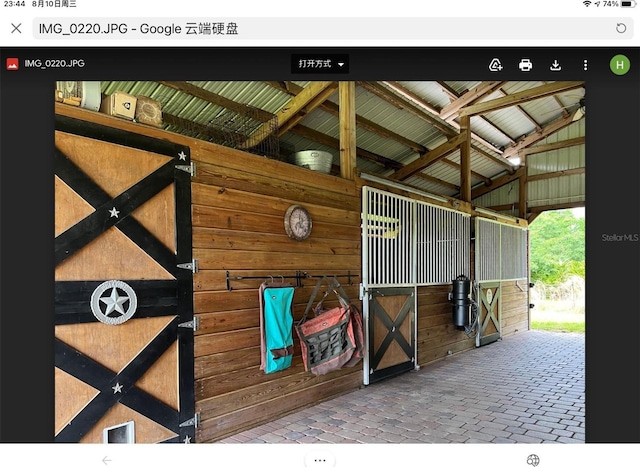 view of horse barn