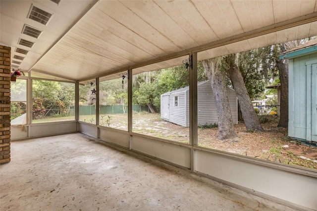 view of unfurnished sunroom