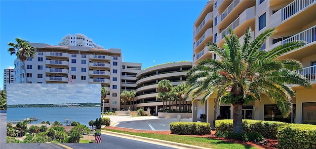 view of property with a water view