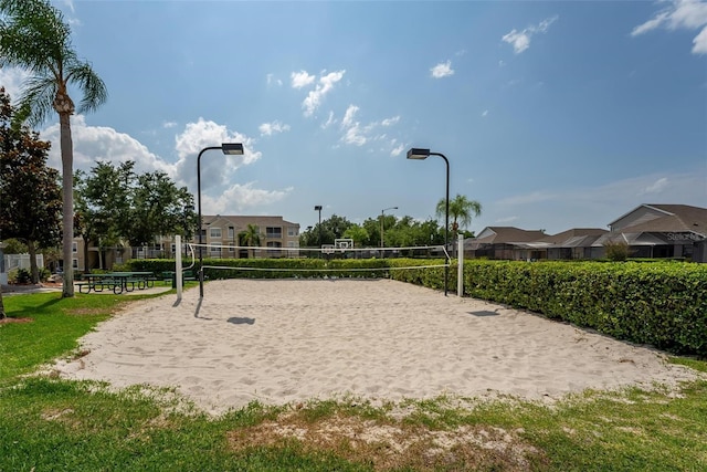 surrounding community featuring volleyball court