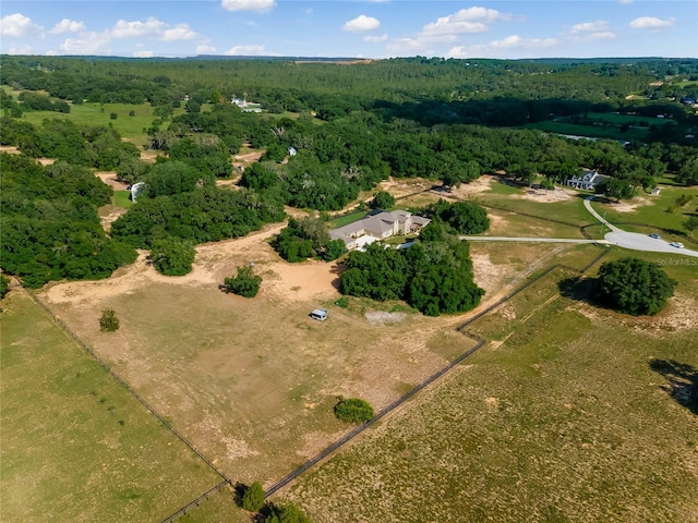 aerial view with a rural view