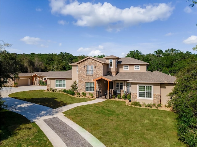 view of front of property with a front yard