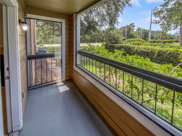 view of unfurnished sunroom