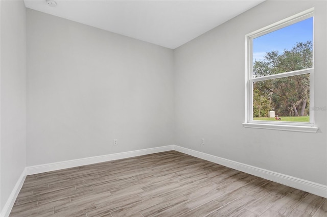 empty room featuring light hardwood / wood-style flooring