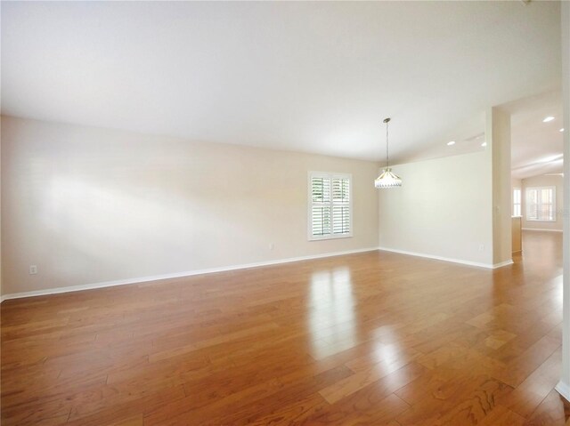 spare room with wood-type flooring