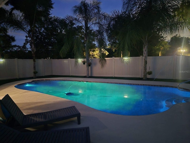 view of pool with a fenced backyard and a fenced in pool