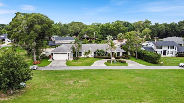 birds eye view of property with a residential view