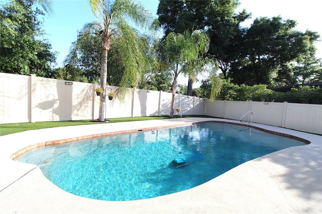 view of swimming pool with a fenced in pool and a fenced backyard