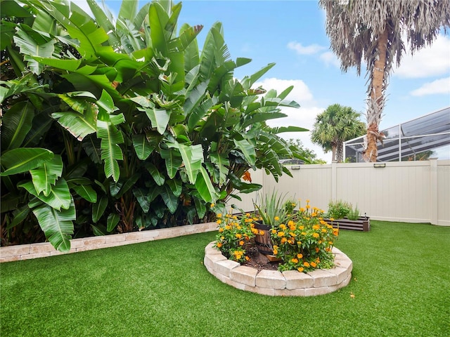 view of yard with fence