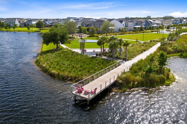 view of property's community with a water view