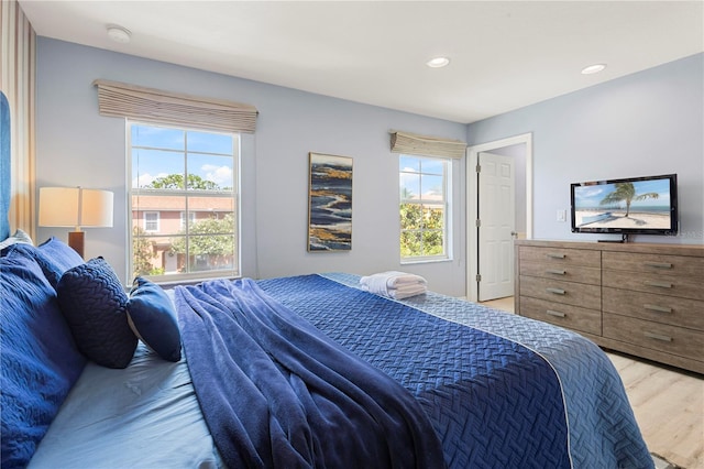 bedroom featuring light hardwood / wood-style flooring