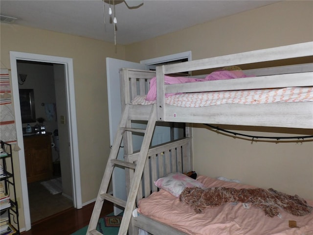 bedroom featuring hardwood / wood-style flooring