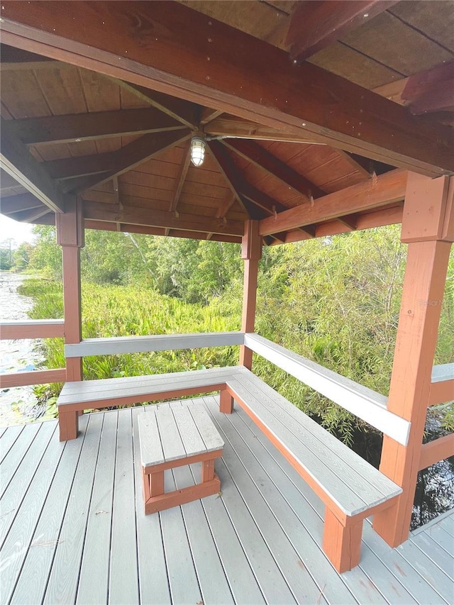 wooden terrace with ceiling fan