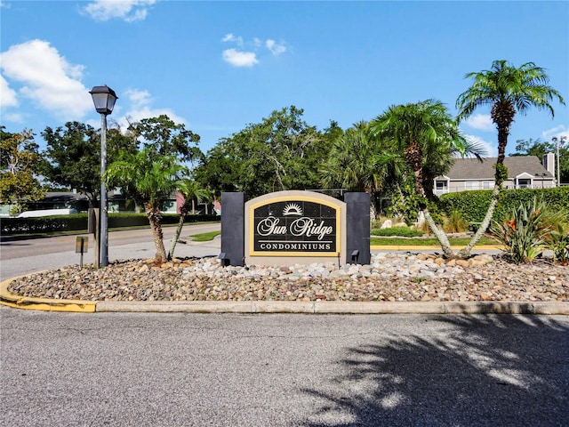 view of community sign