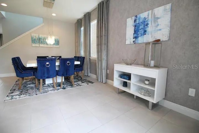 view of tiled dining area