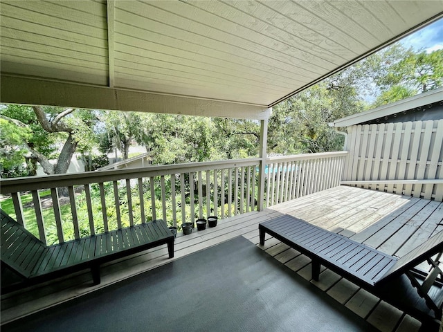 view of wooden deck